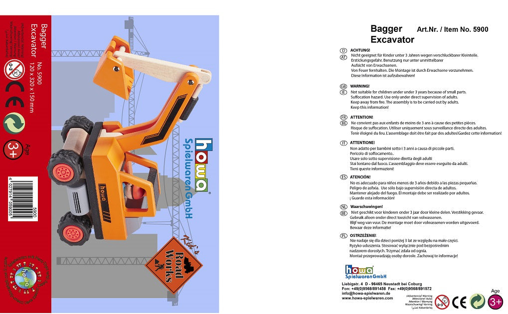 howa Bagger aus Holz L32xB12xH24cm 5900