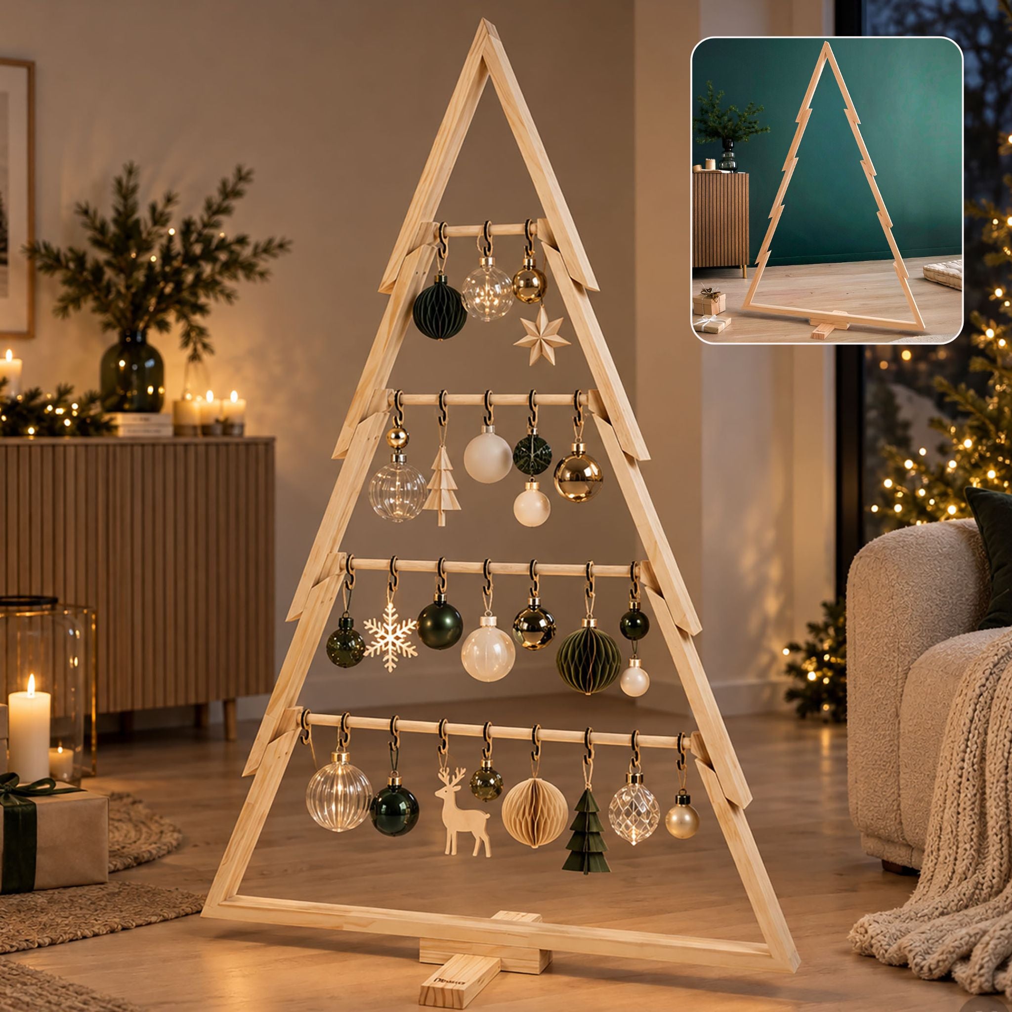 howa Deko Weihnachtsbaum aus Holz groß XXL