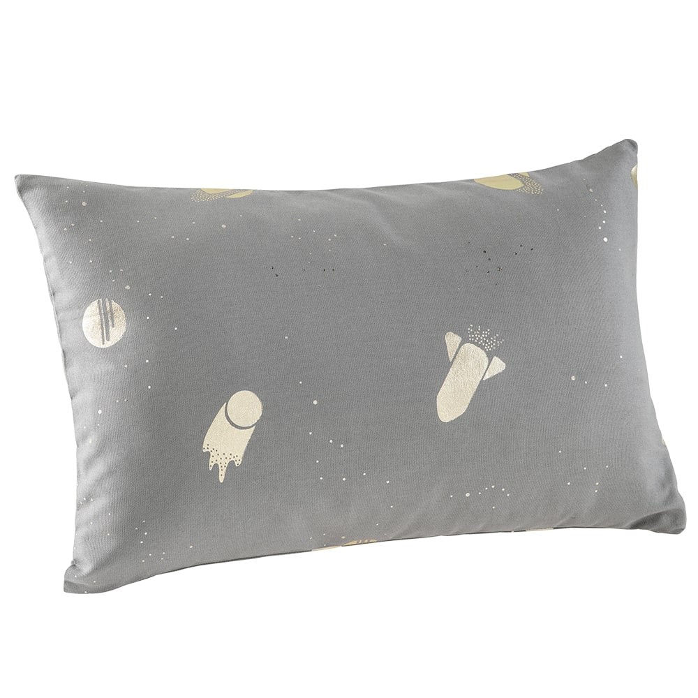 howa 2er Set Kissenbezug "Space“ 40x40cm + 50x30cm grau, Glanzeffekt 8702