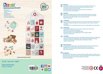 howa Adventskalender Weihnachtskalender für Kinder gefüllt mit Holzspielzeug 18803