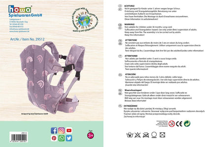 howa Bauchtrage für Puppen bis 50cm "Rainbow" malve, Glanzeffekt 29512