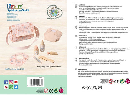 howa Puppenwickeltasche "miniflowers" inkl. 7 tlg. Zubehör, apricot 2960