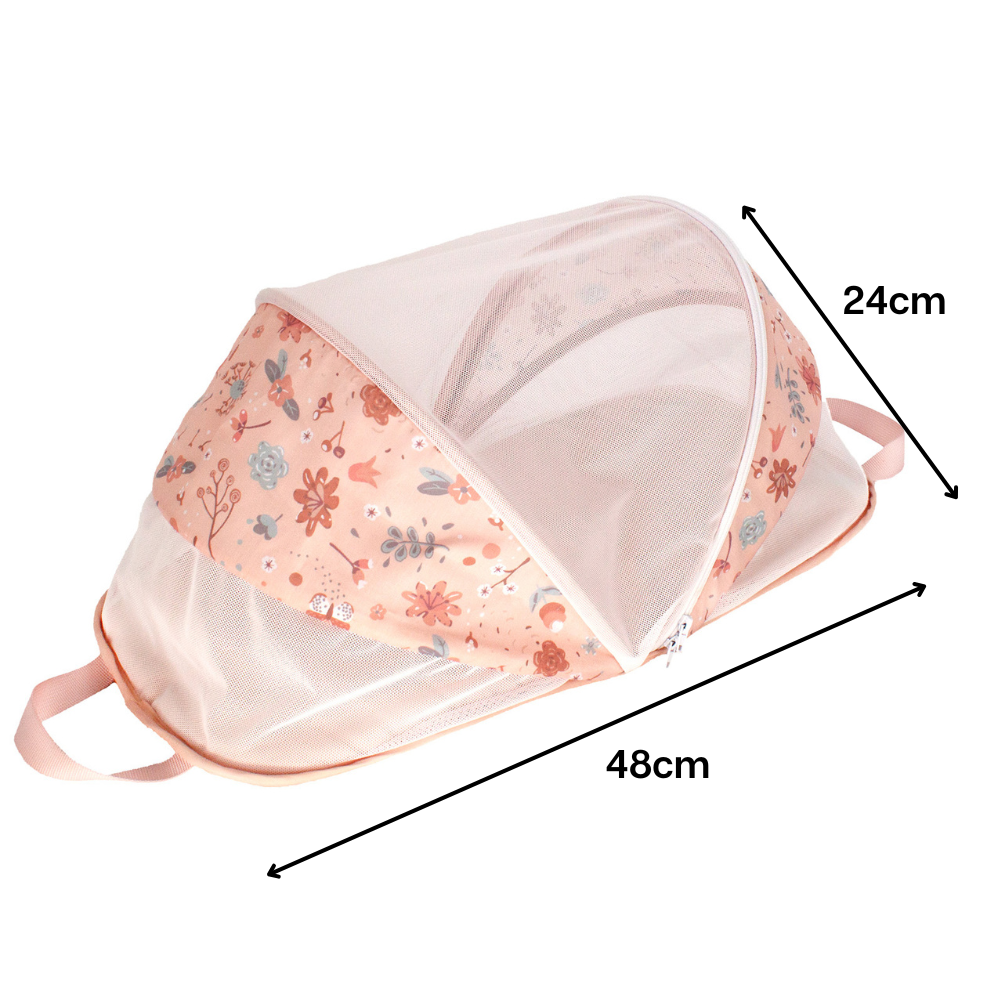 howa faltbares Puppen Reisebett "miniflowers" für Puppen bis 45cm apricot 29623