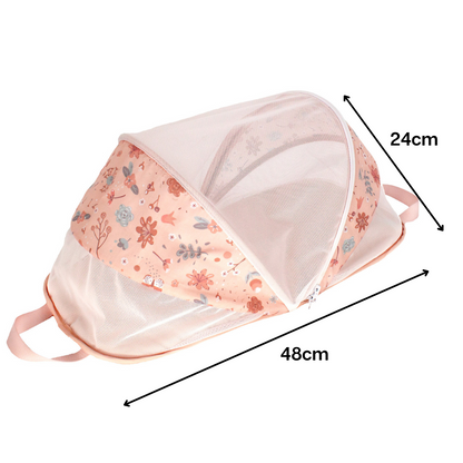 howa faltbares Puppen Reisebett "miniflowers" für Puppen bis 45cm apricot 29623