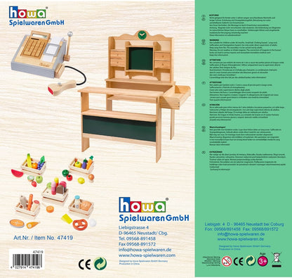 howa Kaufladen aus Holz "Uli" inkl. Spielkasse und 35 tlg. Kaufladenzubehör 47419