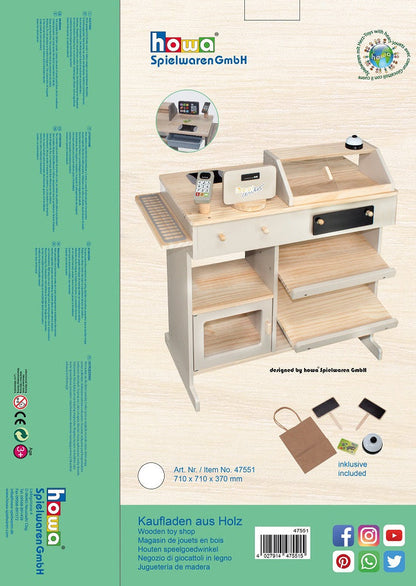 howa Kaufladen aus Holz natur, beige inkl. 5tlg Zubehör 47551