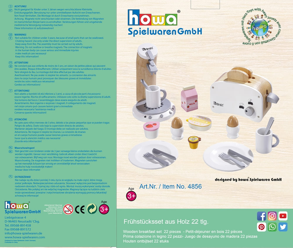 howa Frühstücksset aus Holz weiß 4856
