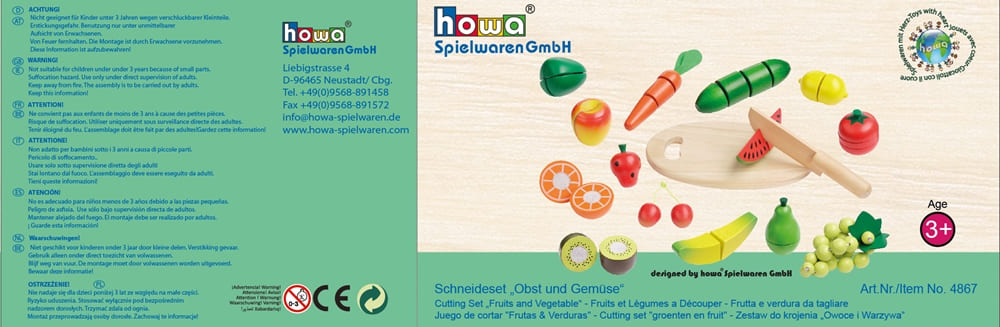 howa Schneideset aus Holz Obst und Gemüse 4867