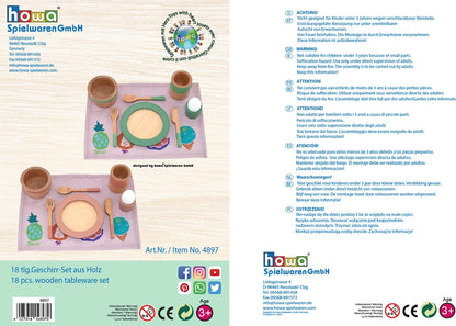 howa Spielgeschirr Set aus Holz für Kinder 18tlg 4897