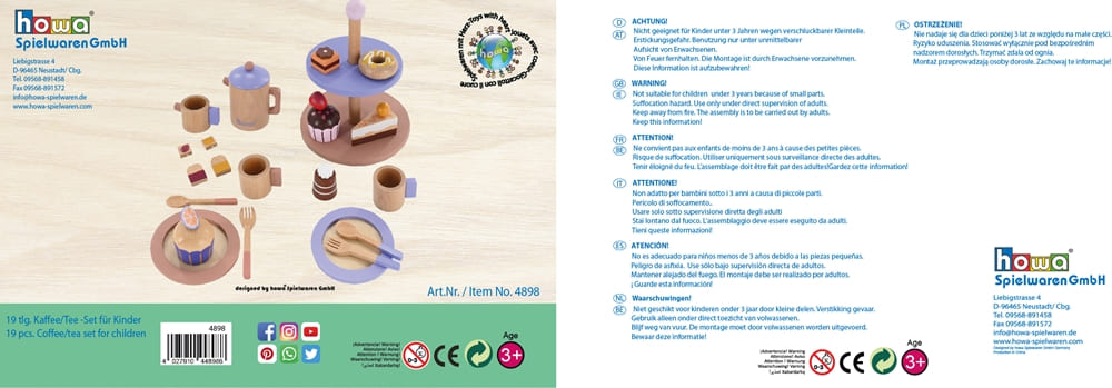 howa Kaffeeservice und Teeset aus Holz für Kinder 4898