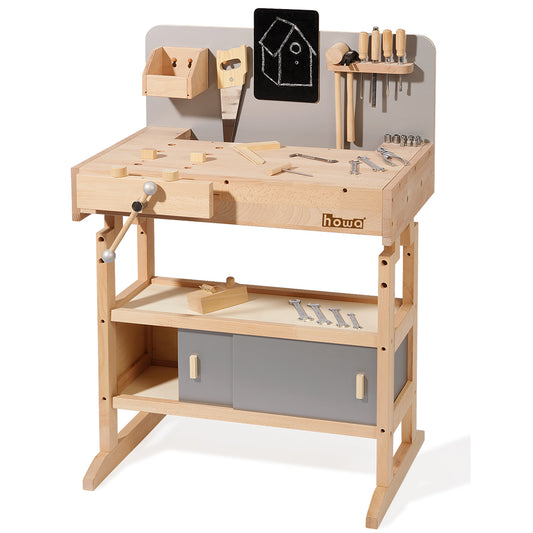 howa Kinderwerkbank aus Holz inkl. Werkzeugkiste mit Werkzeug 4900