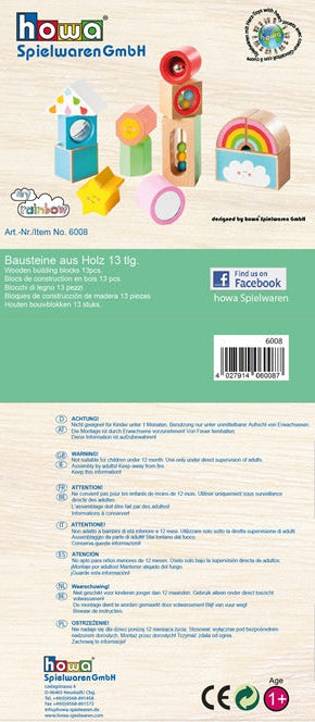 howa Holzbausteine Kreativ Bausteine "My rainbow" aus Buche 13 tlg. mit Sound und Funktion 6008