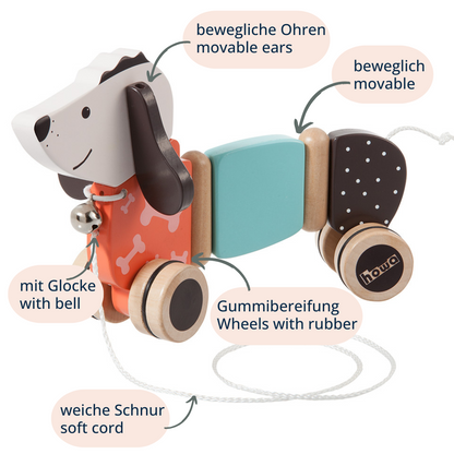 howa Nachziehtier aus Holz Hund "Fidi" 6015