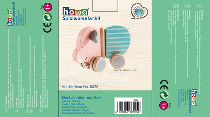 howa Nachziehtier aus Holz Schweinchen "Berta" 6025