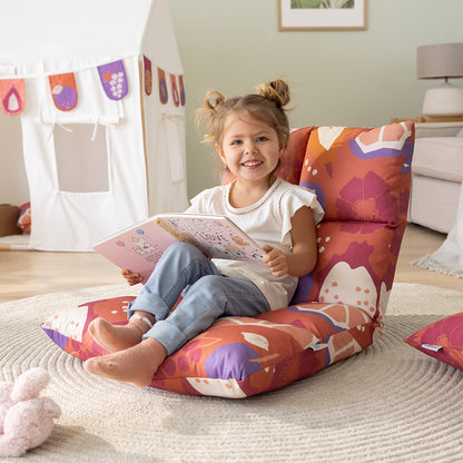 howa 2 in 1 Kindersessel + Kinderliege - Lehne 6 fach verstellbar "colorful red" 8603