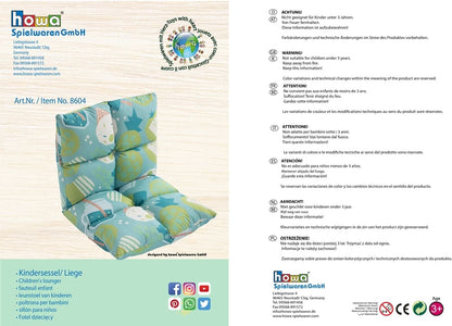howa 2 in 1 Kindersessel + Kinderliege - Lehne 6 fach verstellbar "colorful blue" 8604