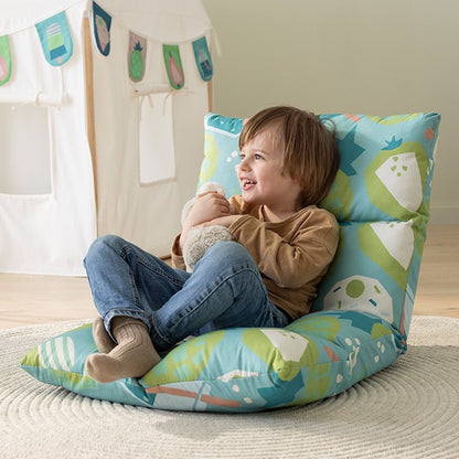 howa 2 in 1 Kindersessel + Kinderliege - Lehne 6 fach verstellbar "colorful blue" 8604