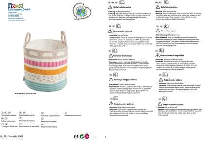 howa Aufbewahrungskorb "Be happy", beige, Baumwolle, Strick, Ø 26cm, Höhe 28cm 8905