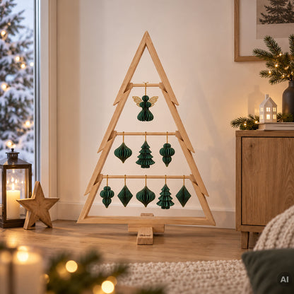 howa papieren kersthangers 9-delig, kerstdecoratie mosgroen-goud 8851