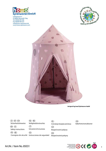 howa Kinderzelt Spielzelt "Rainbow" inkl. Bodenmatte malve, Glanzeffekt, Höhe 140cm 85031