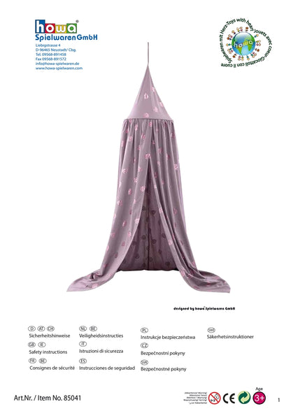 howa Baldachin Betthimmel Spielzelt "Rainbow" malve, Glanzeffekt, Höhe 250cm 85041