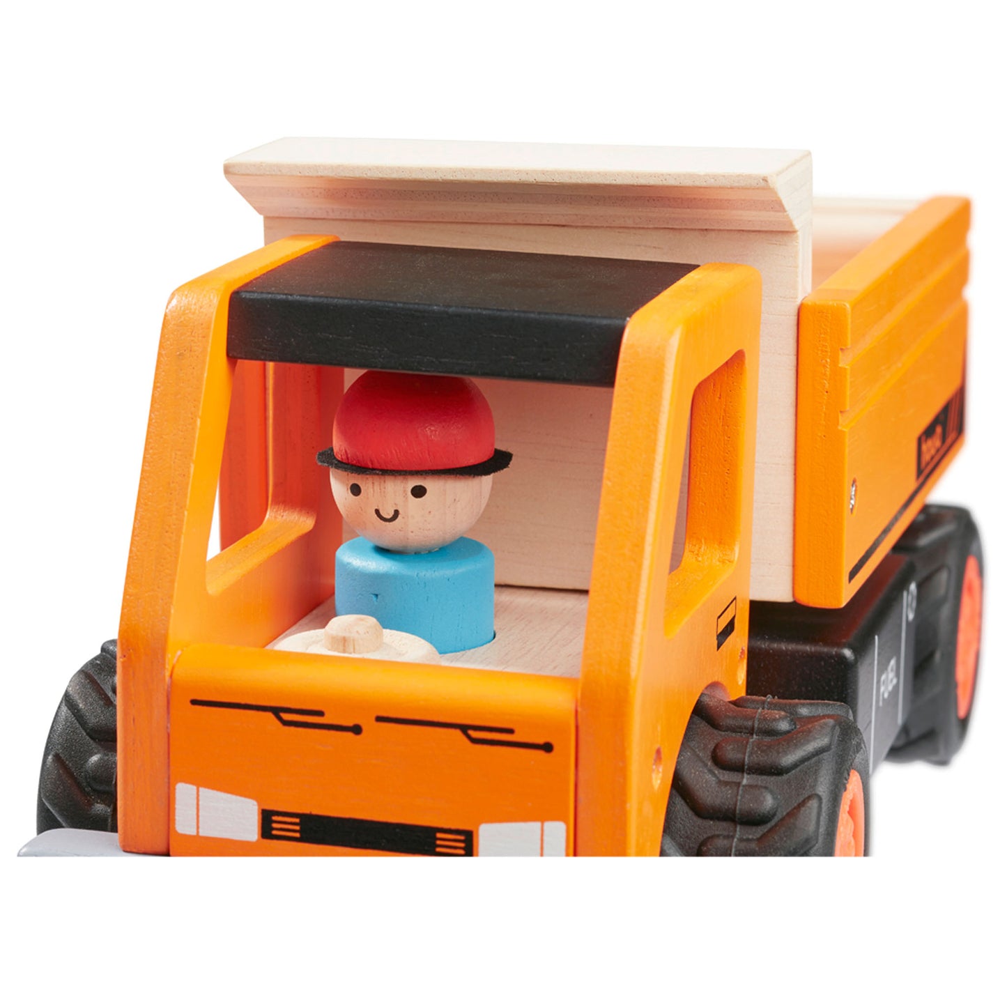 Kipplaster aus Holz mit Fahrer