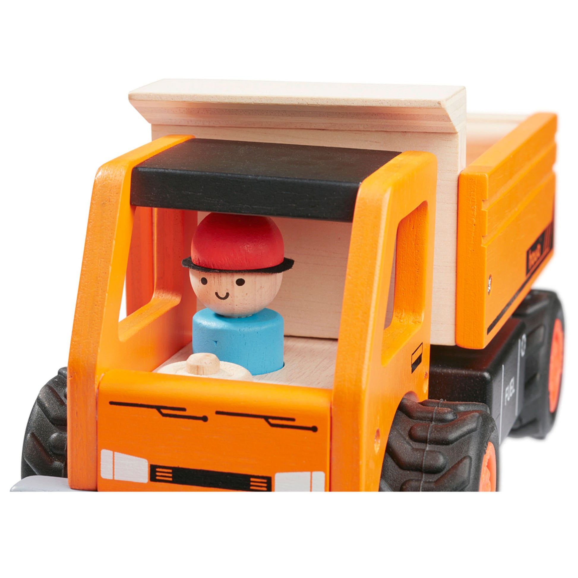 Kipplaster aus Holz mit Fahrer