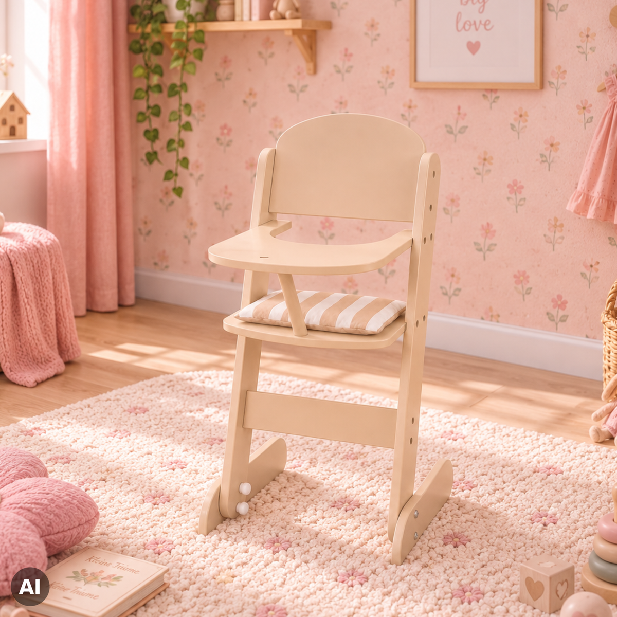 Puppenhochstuhl im Kinderzimmer