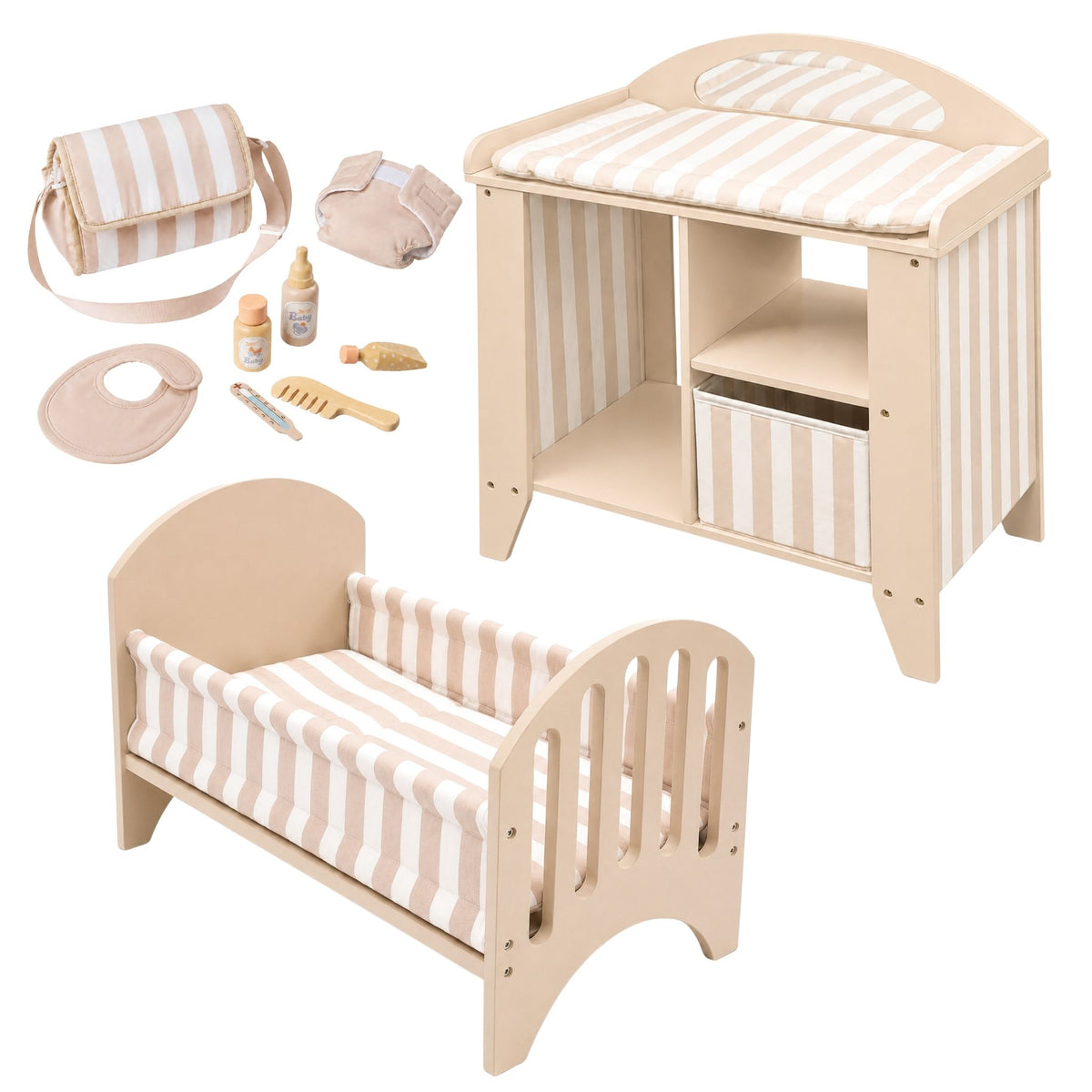Pppenwickelkommode, Puppenbett, Puppenwickeltasche
