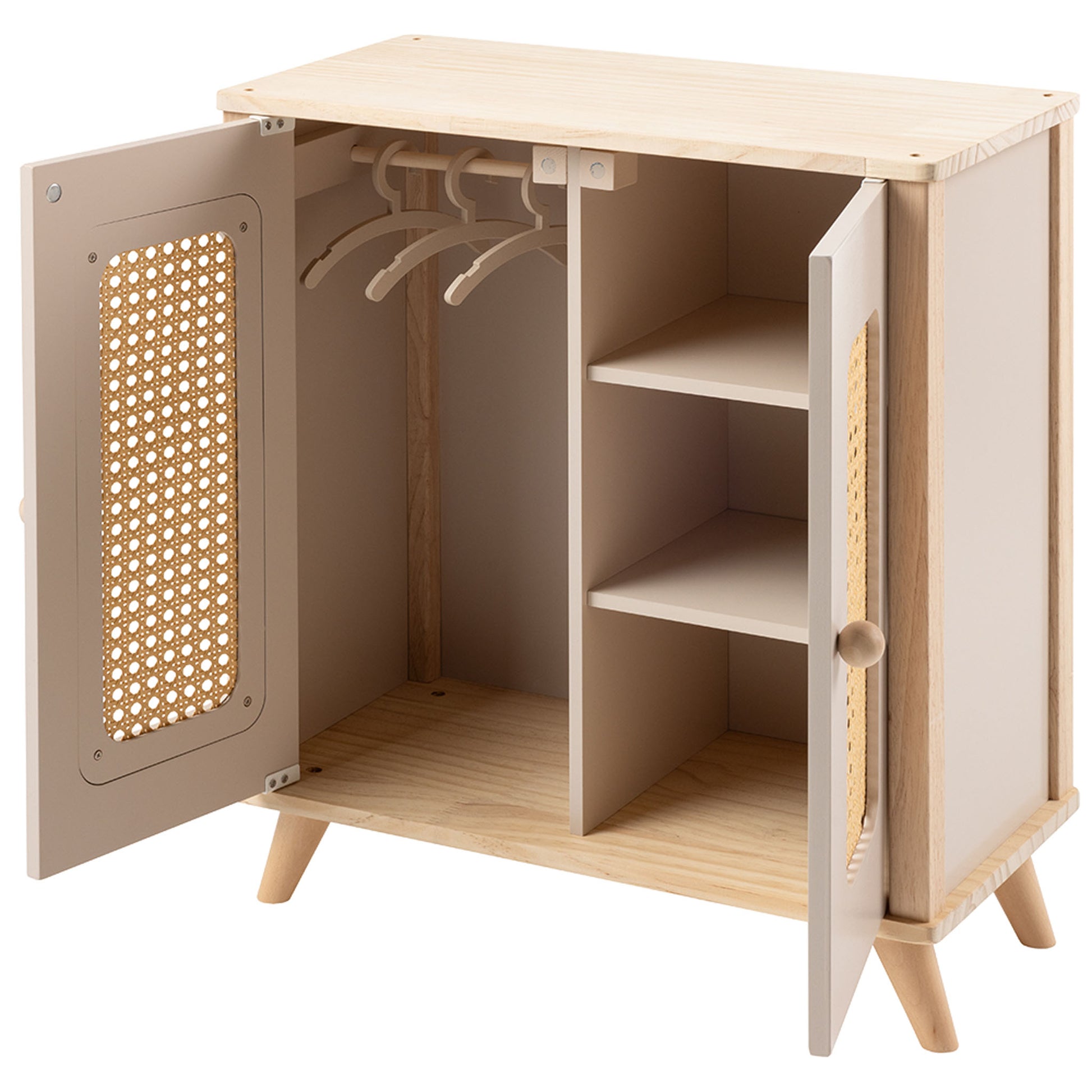 Puppenschrank mit geöffneten Türen