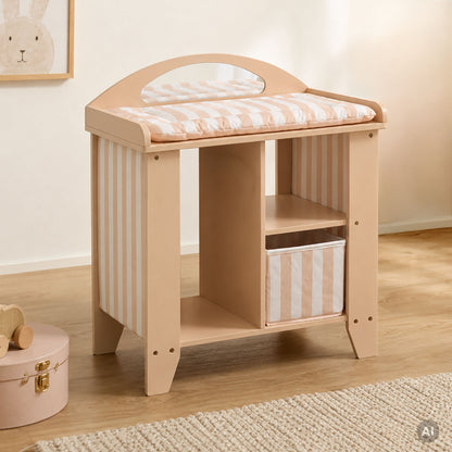 Puppenwickelkommode steht im Kinderzimmer 