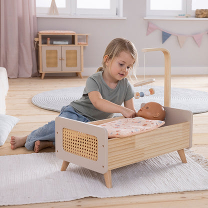 Puppenbett Holz mit Kind