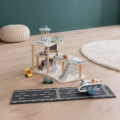 howa Flughafen mit Flugzeug & Hubschrauber - Holzspielzeug Set inkl 18tlg Zubehör 7018