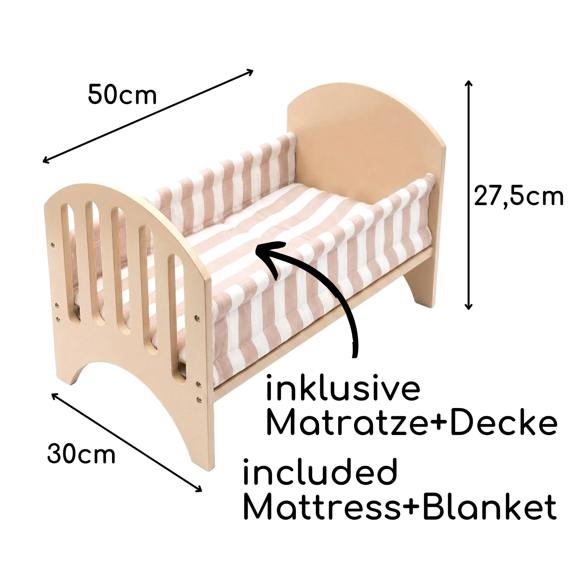 Puppenbett aus Holz
