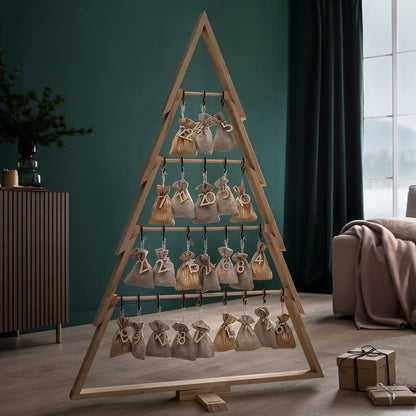 howa Deko Weihnachtsbaum aus Holz mit Adventskalender – stilvolle Adventsdekoration und Weihnachtskalender in einem 8808