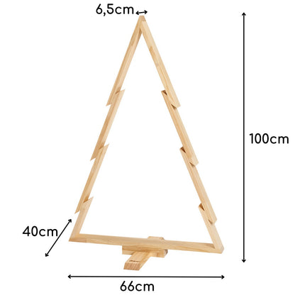 howa Deko Weihnachtsbaum aus Holz groß XL – moderne & nachhaltige Weihnachtsdeko mit Stangen und Haken - Höhe 100cm 8805
