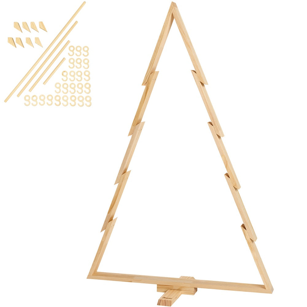 howa Deko Weihnachtsbaum aus Holz groß XXL – moderne & nachhaltige Weihnachtsdeko mit Stangen und Haken - Höhe 134cm 8806