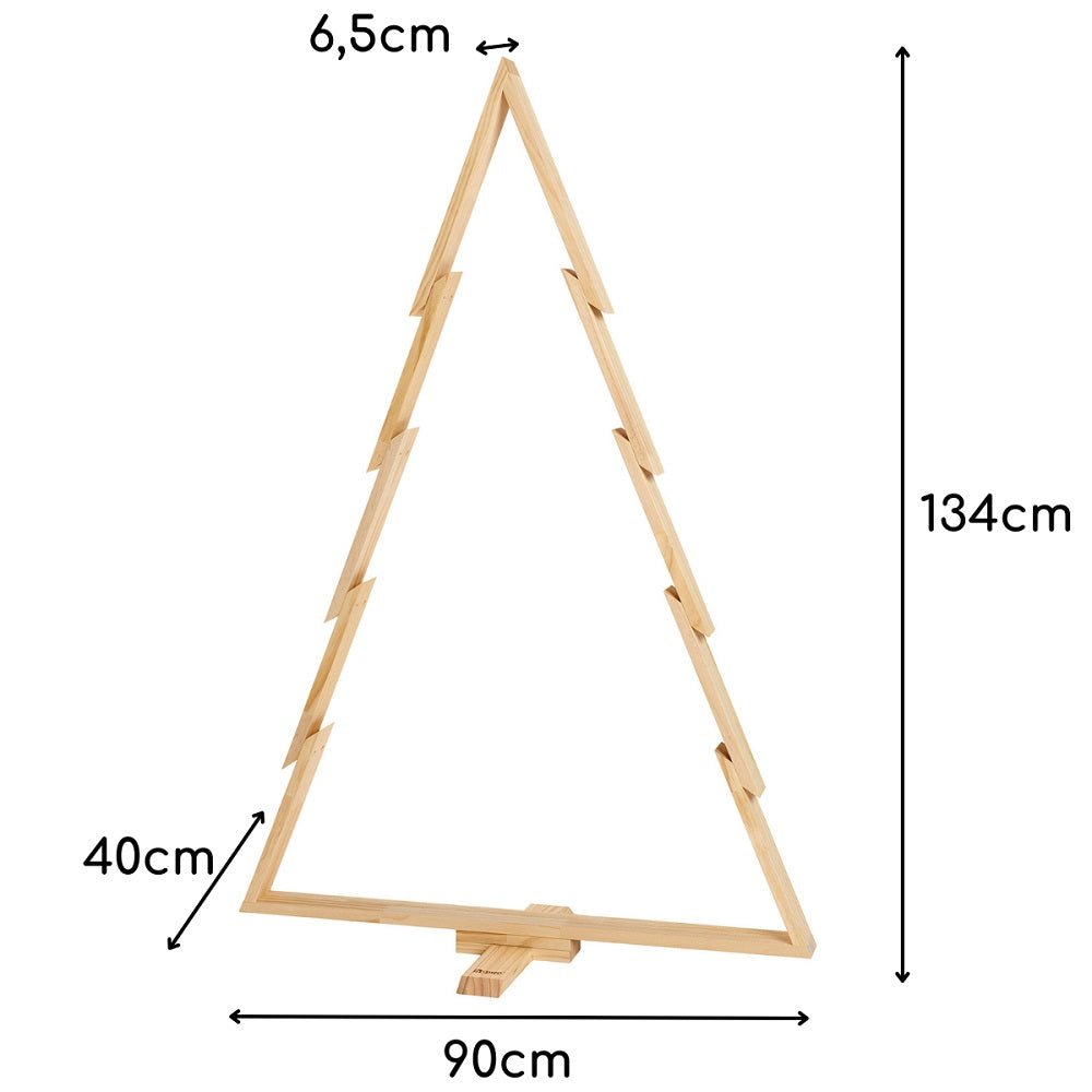 howa Deko Weihnachtsbaum aus Holz groß XXL – moderne & nachhaltige Weihnachtsdeko mit Stangen und Haken - Höhe 134cm 8806