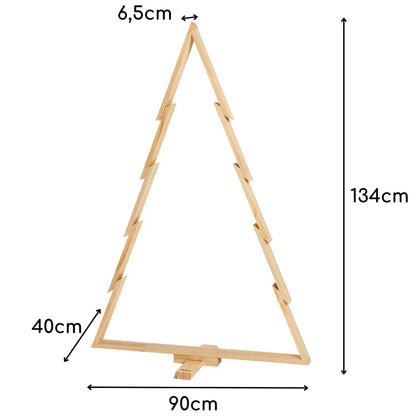 howa Deko Weihnachtsbaum aus Holz groß XXL – moderne & nachhaltige Weihnachtsdeko mit Stangen und Haken - Höhe 134cm 8806