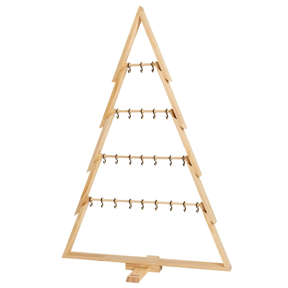 howa Deko Weihnachtsbaum aus Holz groß XXL – moderne & nachhaltige Weihnachtsdeko mit Stangen und Haken - Höhe 134cm 8806