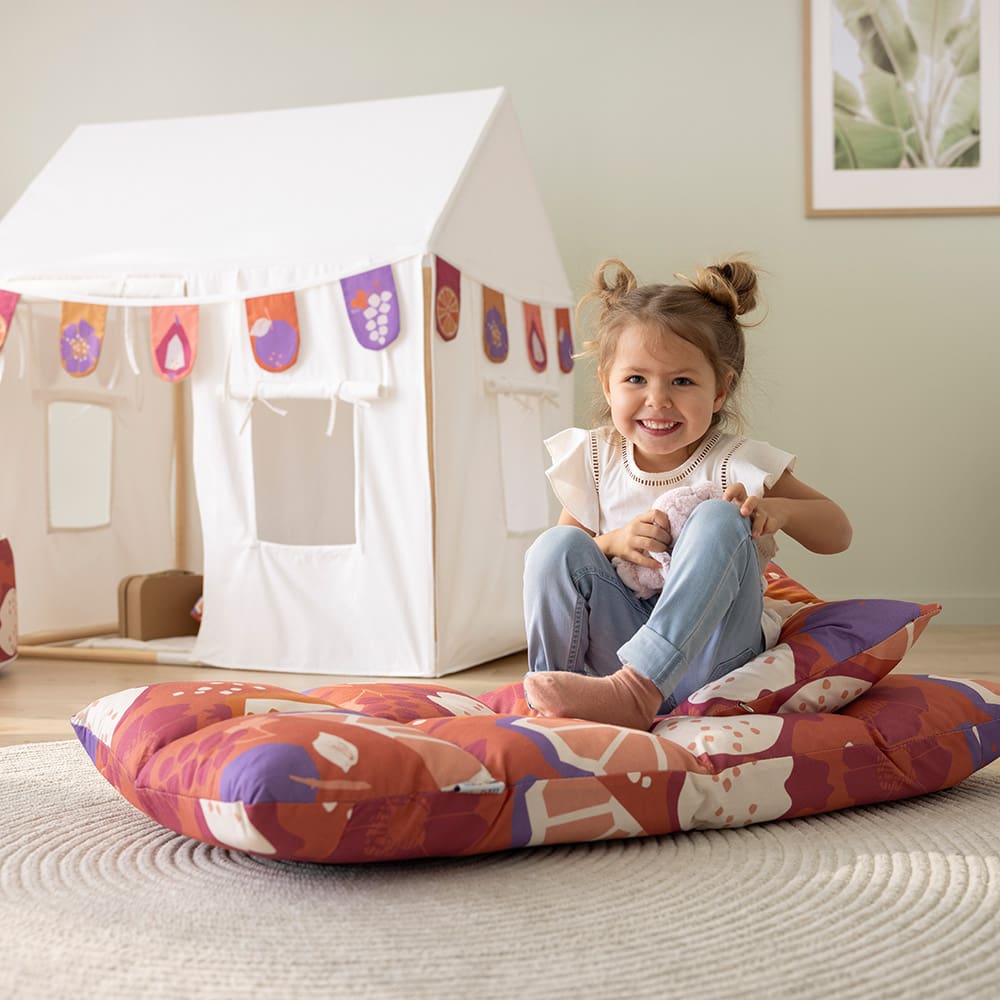 howa 2 in 1 Kindersessel + Kinderliege - Lehne 6 fach verstellbar "colorful red" 8603