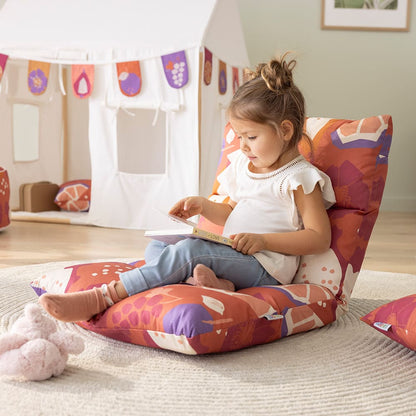 howa 2 in 1 Kindersessel + Kinderliege - Lehne 6 fach verstellbar "colorful red" 8603