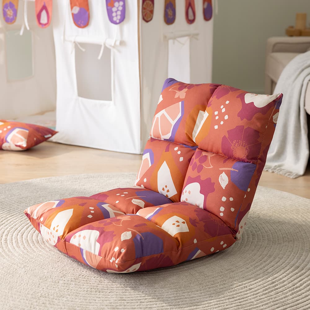 howa 2 in 1 Kindersessel + Kinderliege - Lehne 6 fach verstellbar "colorful red" 8603