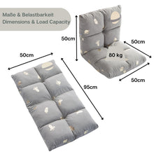 howa 2 in 1 Kindersessel + Kinderliege - Lehne 3-fach verstellbar  "Space" grau, Glanzeffekt 86021