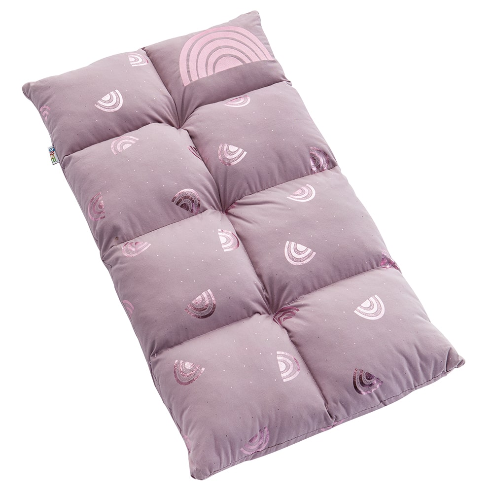 howa 2 in 1 Kindersessel + Kinderliege - Lehne 3-fach verstellbar "Rainbow" malve, Glanzeffekt 86011