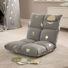howa 2 in 1 Kindersessel + Kinderliege - Lehne 3-fach verstellbar  "Space" grau, Glanzeffekt 86021