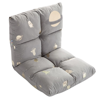 howa 2 in 1 Kindersessel + Kinderliege - Lehne 3-fach verstellbar  "Space" grau, Glanzeffekt 86021