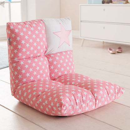 howa 2 in 1 Kindersessel + Kinderliege - Lehne 6 fach verstellbar "Stars" rosa 8601