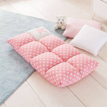 howa 2 in 1 Kindersessel + Kinderliege - Lehne 6 fach verstellbar "Stars" rosa 8601