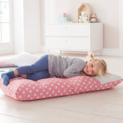 howa 2 in 1 Kindersessel + Kinderliege - Lehne 6 fach verstellbar "Stars" rosa 8601